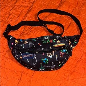 Jansport Black Day of the Dead Fanny pack